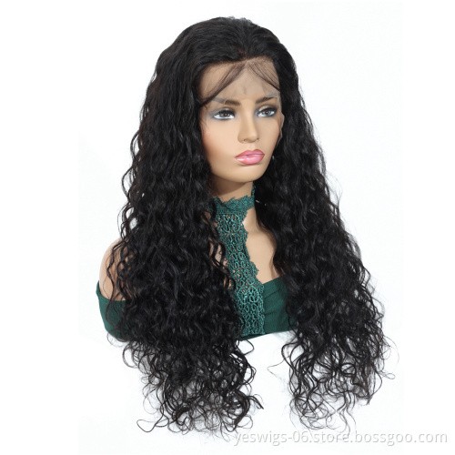 Factory Supplier Lace Wig Unprocessed Indian Virgin Remy Hair Cuticle Aligned  Water Wave 13X4 100%Human Hair Swiss Lace Wigs